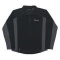 BERGHAUS Mens Black & Grey Outdoor Pullover Polyester Jumper Size L Half Zip