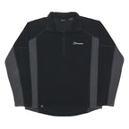 BERGHAUS Mens Black & Grey Outdoor Pullover Polyester Jumper Size L Half Zip