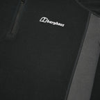BERGHAUS Mens Black & Grey Outdoor Pullover Polyester Jumper Size L Half Zip