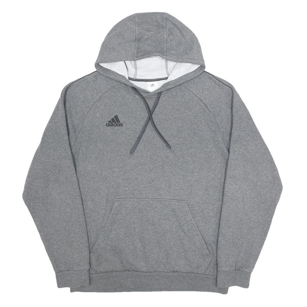ADIDAS Mens Grey Pullover Hoodie L Cotton Blend Lightweight Casual Sports
