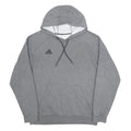 ADIDAS Mens Grey Pullover Hoodie L Cotton Blend Lightweight Casual Sports