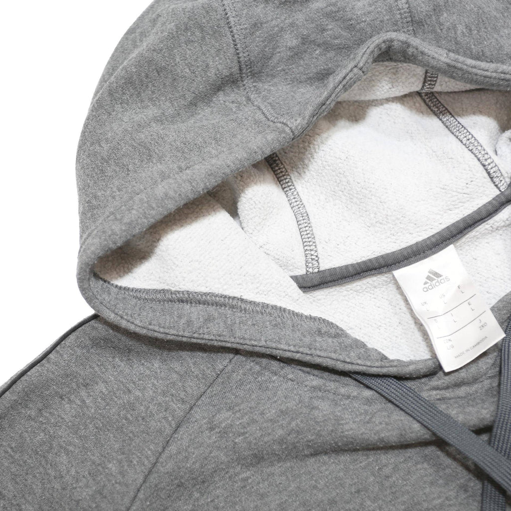 ADIDAS Mens Grey Pullover Hoodie L Cotton Blend Lightweight Casual Sports