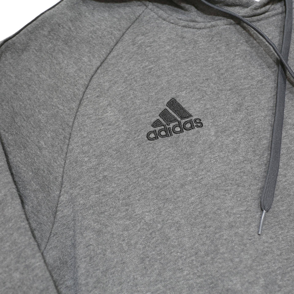 ADIDAS Mens Grey Pullover Hoodie L Cotton Blend Lightweight Casual Sports