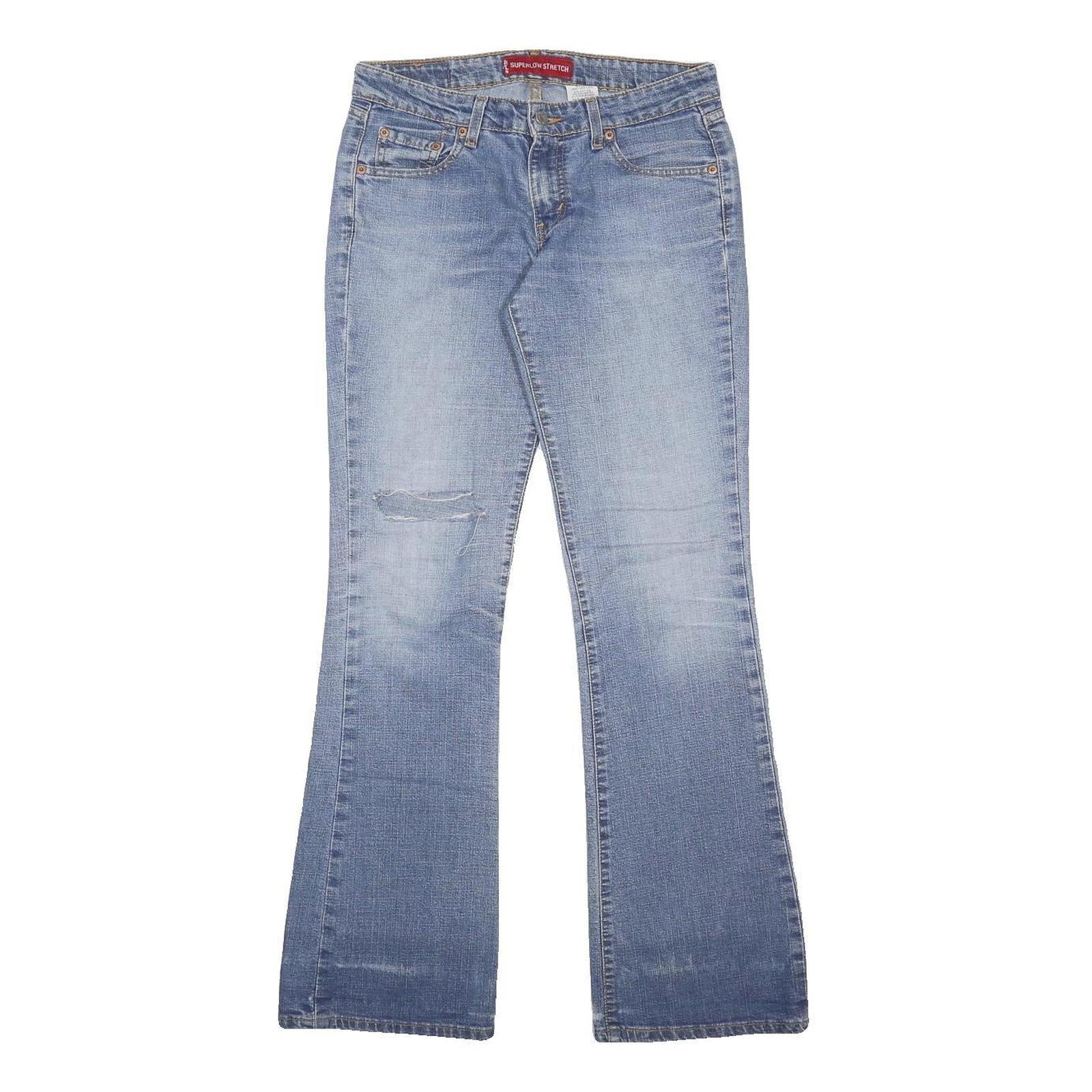 LEVI'S 518 Womens Jeans Blue Regular Bootcut Denim Medium W30 L32 Distressed