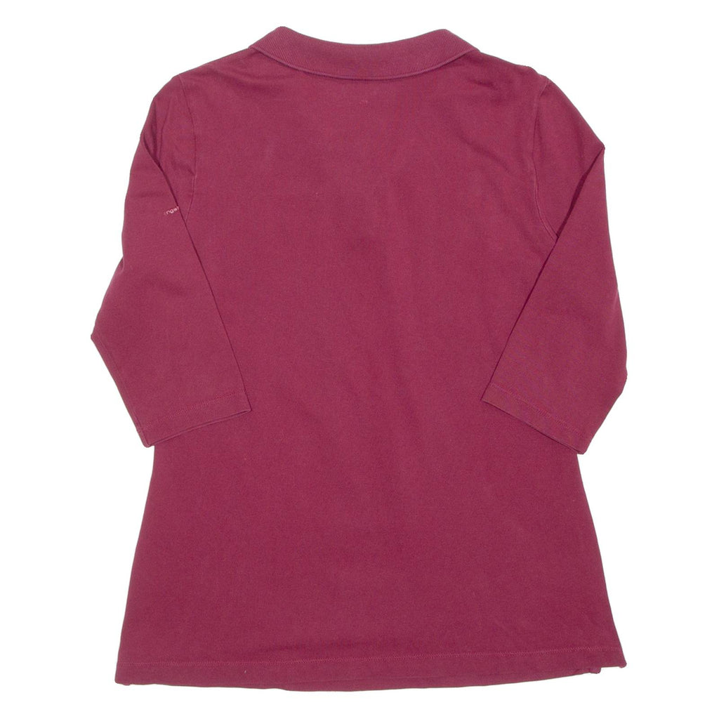 ENGELBERT STRAUSS Womens Polo Shirt Maroon 3/4 Sleeve M