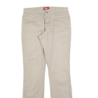 DICKIES Womens Slim Beige Cotton Blend Slim Straight Trousers W28 L30 Casual