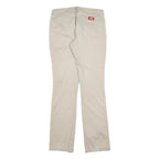 DICKIES Womens Slim Beige Cotton Blend Slim Straight Trousers W28 L30 Casual
