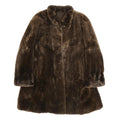 Womens Brown Synthetic Faux Fur Button Jacket L Plush Warm Winter