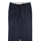 HAGMAN Mens Trousers Blue Regular Straight Wool W36 L32