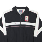 DUET SPORT Mens Black & White Sports Track Jacket XL Polyester Blend Zip