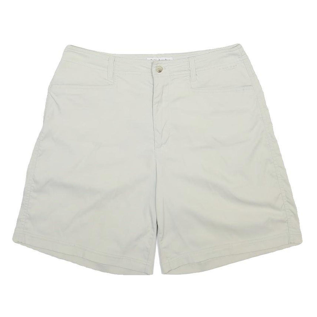 COLUMBIA Womens Shorts Cream Casual M W30 Cotton Blend Lightweight Outdoor