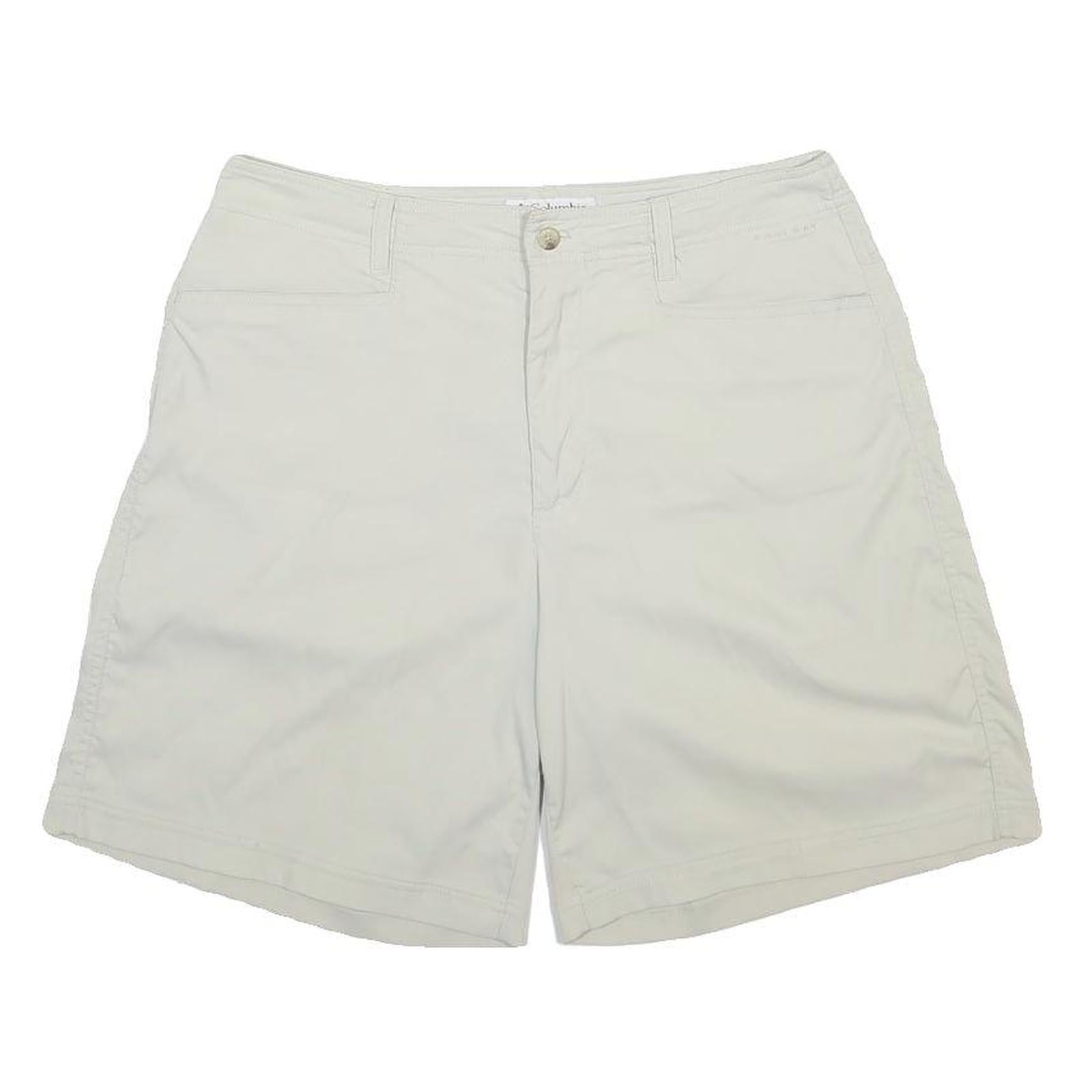COLUMBIA Womens Shorts Cream Casual M W30 Cotton Blend Lightweight Outdoor