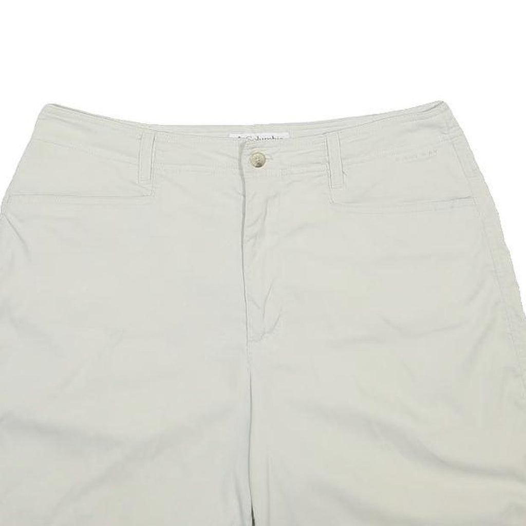 COLUMBIA Womens Shorts Cream Casual M W30 Cotton Blend Lightweight Outdoor