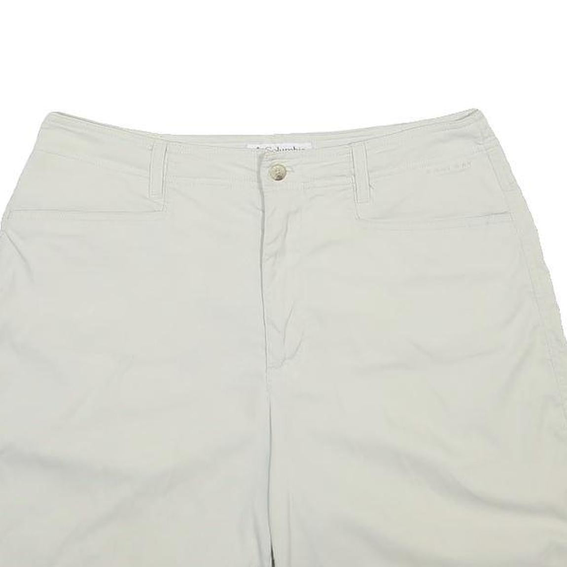 COLUMBIA Womens Shorts Cream Casual M W30 Cotton Blend Lightweight Outdoor