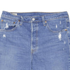 LEVI'S Womens Denim Blue Casual Shorts M W34 Frayed Hem Distressed