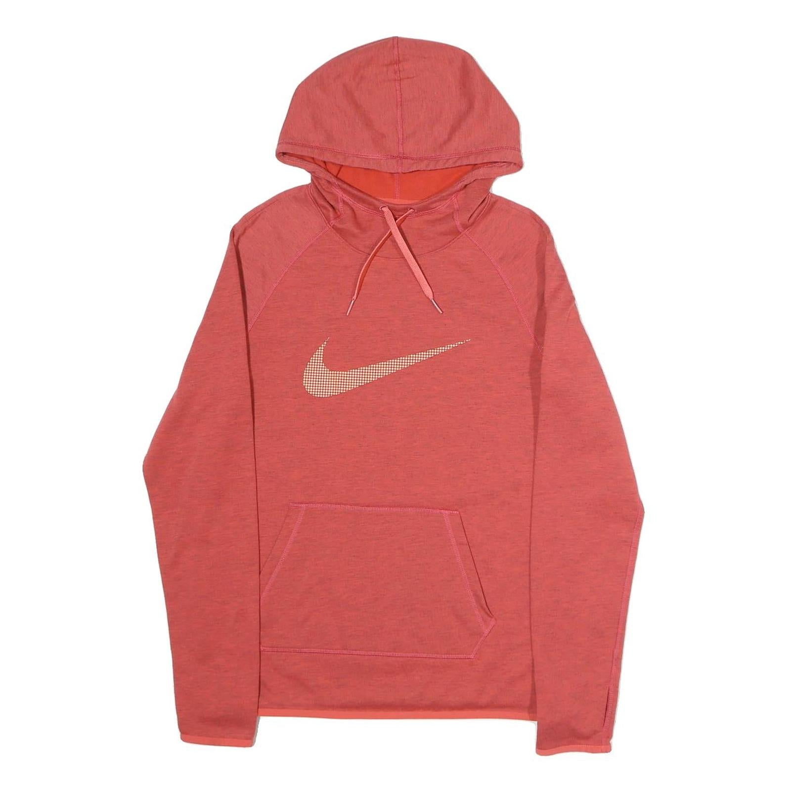 NIKE Womens Red & Orange Pullover Hoodie S Cotton Blend Lightweight