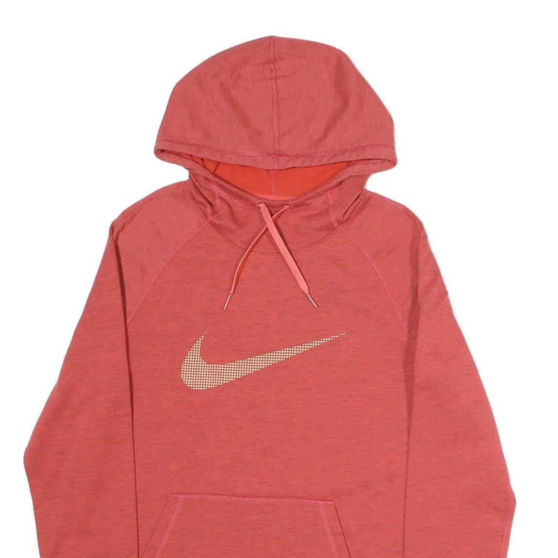 NIKE Womens Red & Orange Pullover Hoodie S Cotton Blend Lightweight