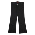 DICKIES Womens Cotton Blend Black Regular Bootcut Trousers W30 L29 Stylish Zip