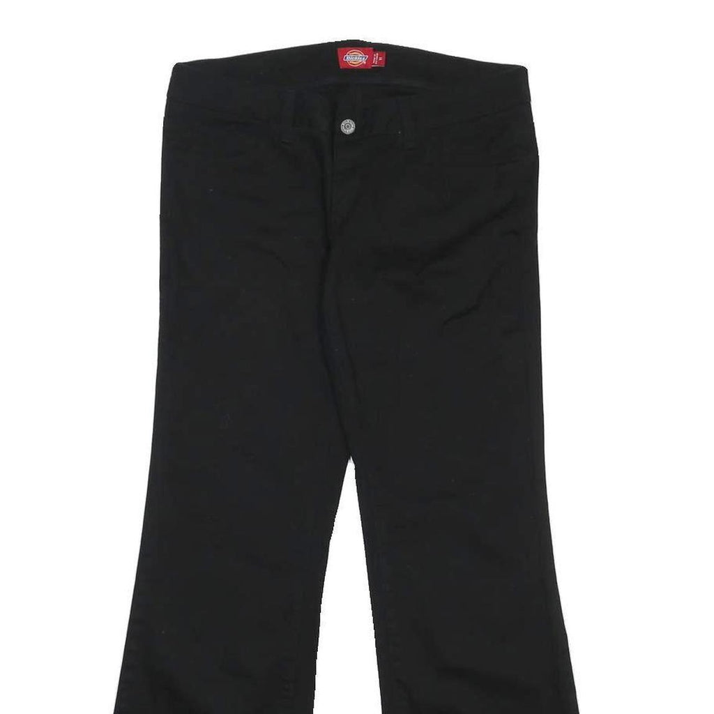 DICKIES Womens Cotton Blend Black Regular Bootcut Trousers W30 L29 Stylish Zip