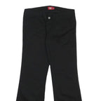 DICKIES Womens Cotton Blend Black Regular Bootcut Trousers W30 L29 Stylish Zip