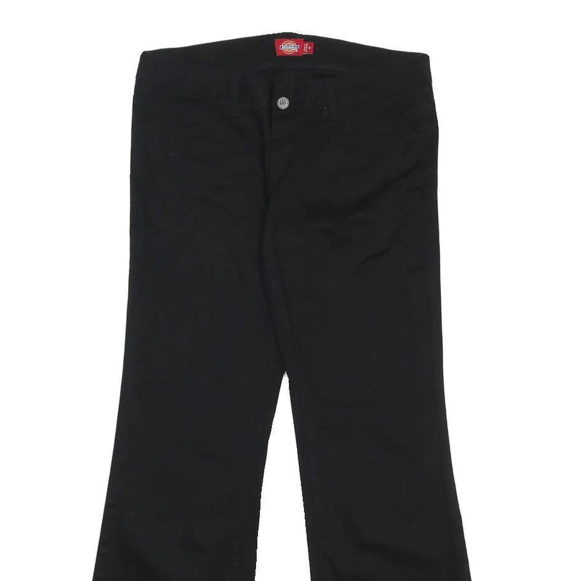 DICKIES Womens Cotton Blend Black Regular Bootcut Trousers W30 L29 Stylish Zip