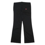 DICKIES Womens Cotton Blend Black Regular Bootcut Trousers W30 L29 Stylish Zip