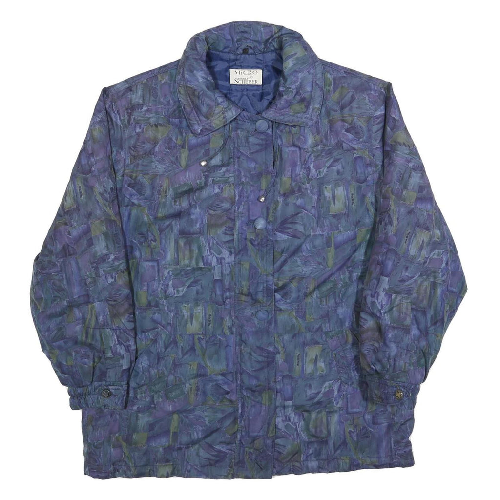 RUDOLF SCHERER Womens Blue Quilted Jacket L Polyester Blend Zip Casual Outerwear