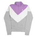 FILA Womens Purple & White Sweatshirt Crew Neck S Colourblock Half Zip Pullover