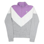 FILA Womens Purple & White Sweatshirt Crew Neck S Colourblock Half Zip Pullover