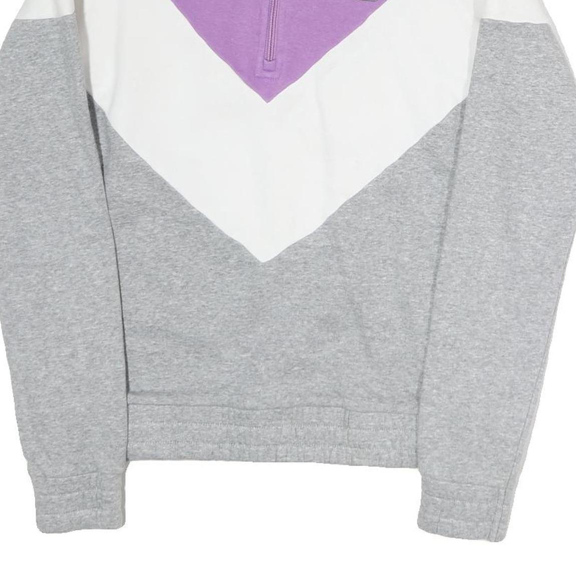 FILA Womens Purple & White Sweatshirt Crew Neck S Colourblock Half Zip Pullover