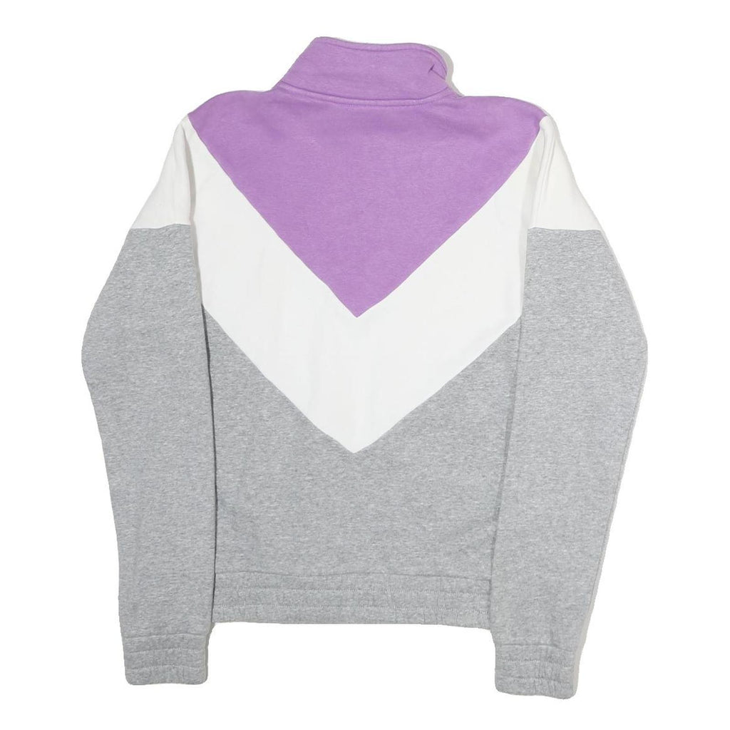 FILA Womens Purple & White Sweatshirt Crew Neck S Colourblock Half Zip Pullover