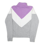 FILA Womens Purple & White Sweatshirt Crew Neck S Colourblock Half Zip Pullover