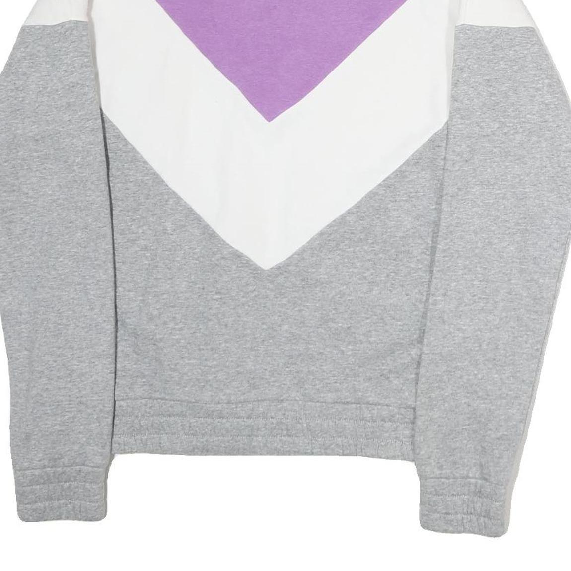 FILA Womens Purple & White Sweatshirt Crew Neck S Colourblock Half Zip Pullover