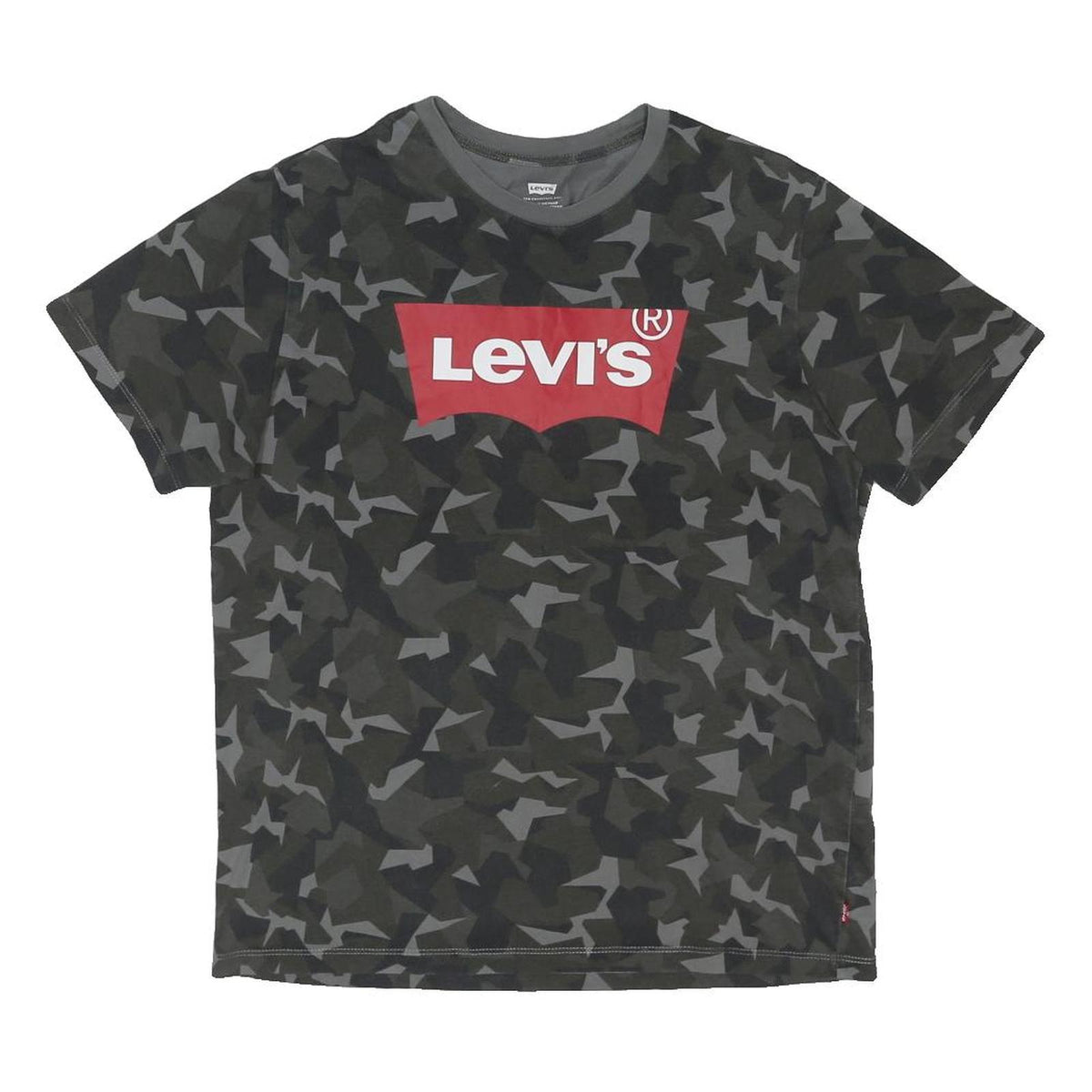LEVI'S Mens Black & Grey Camouflage Graphic T-Shirt M Short Sleeve Crew Neck
