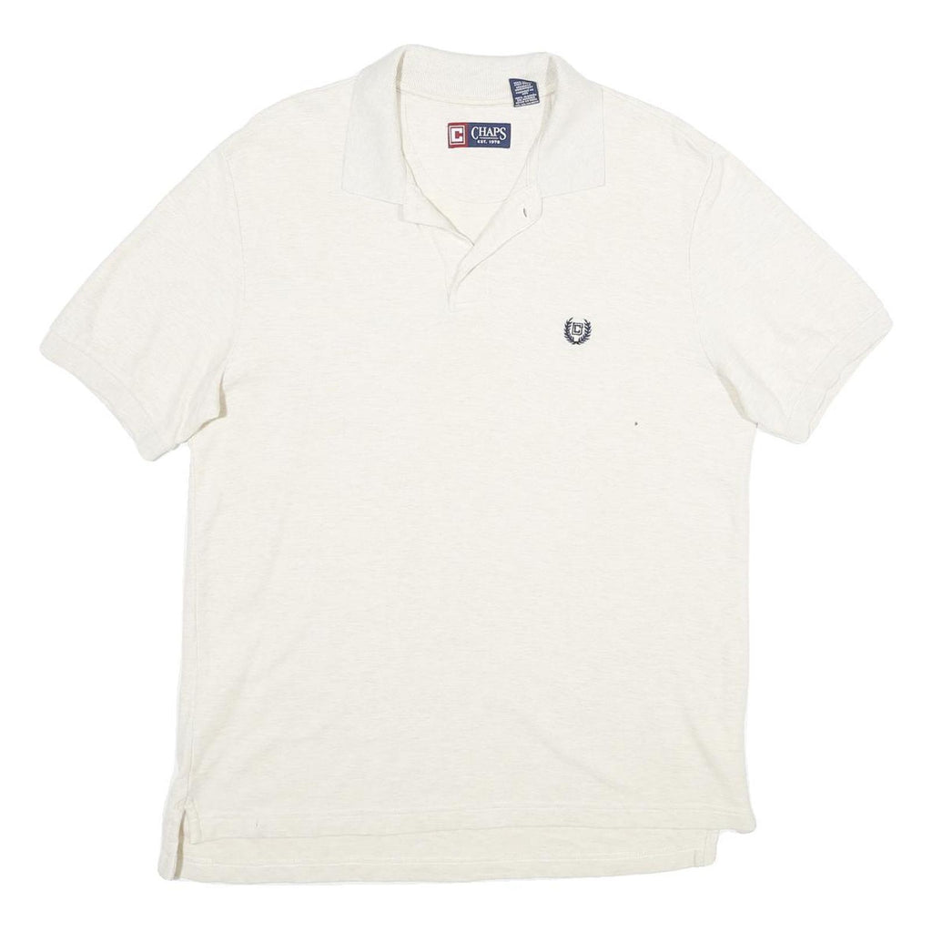CHAPS Mens White Polo Shirt M Cotton Short Sleeve Plain Classic Fit Casual