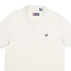 CHAPS Mens White Polo Shirt M Cotton Short Sleeve Plain Classic Fit Casual