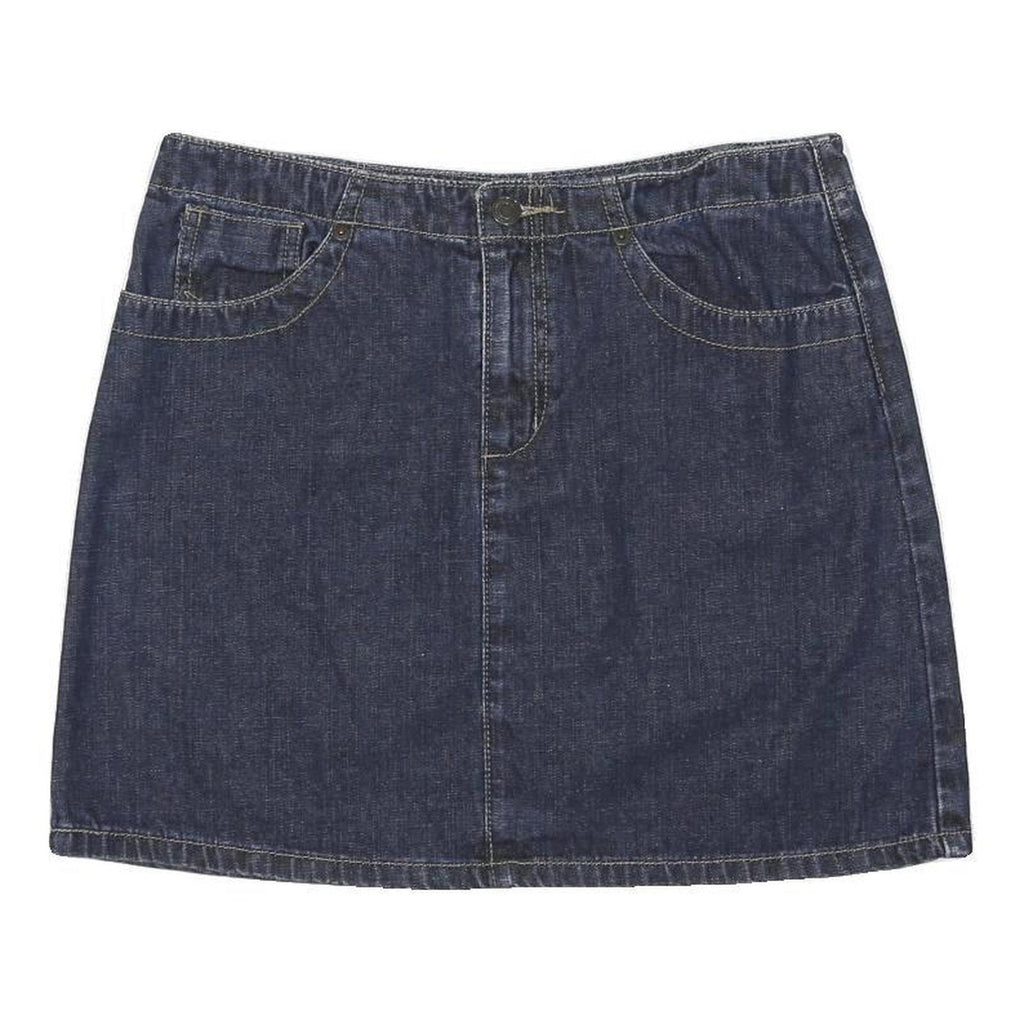 AMERICAN EAGLE Womens Blue Denim Mini Cotton Blend Skirt UK 6 Casual Essential