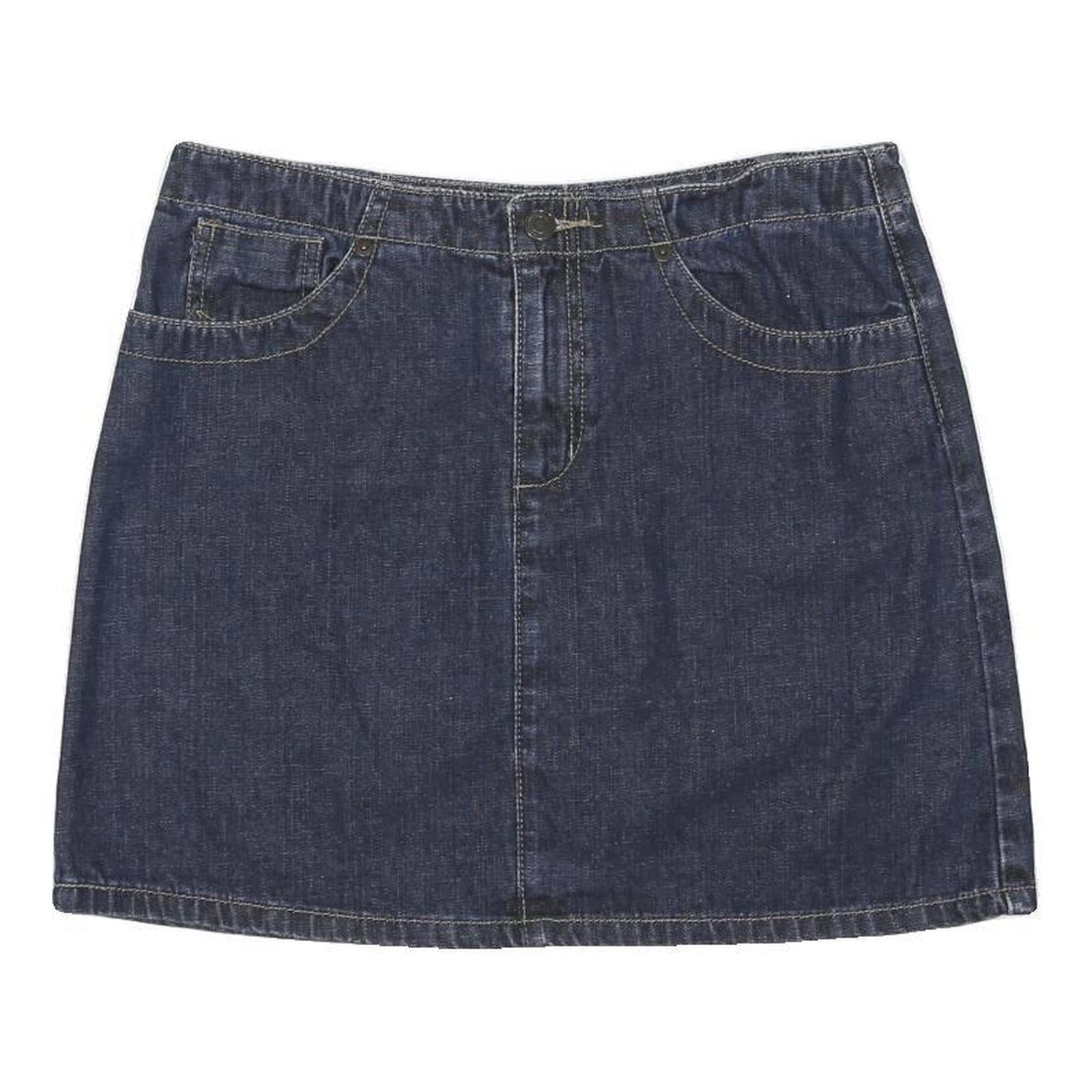 AMERICAN EAGLE Womens Blue Denim Mini Cotton Blend Skirt UK 6 Casual Essential