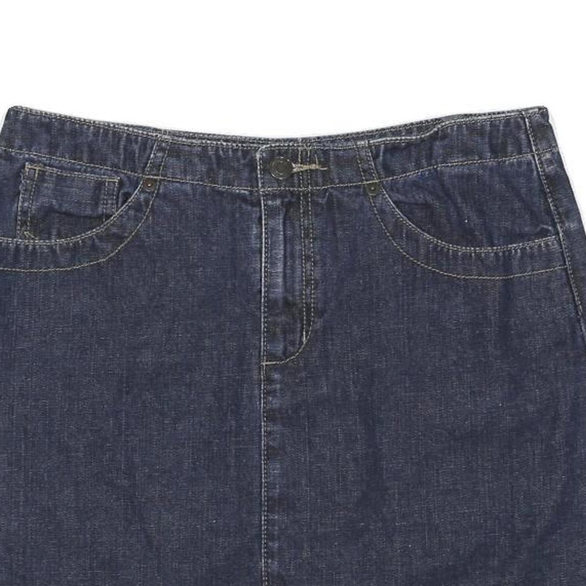 AMERICAN EAGLE Womens Blue Denim Mini Cotton Blend Skirt UK 6 Casual Essential