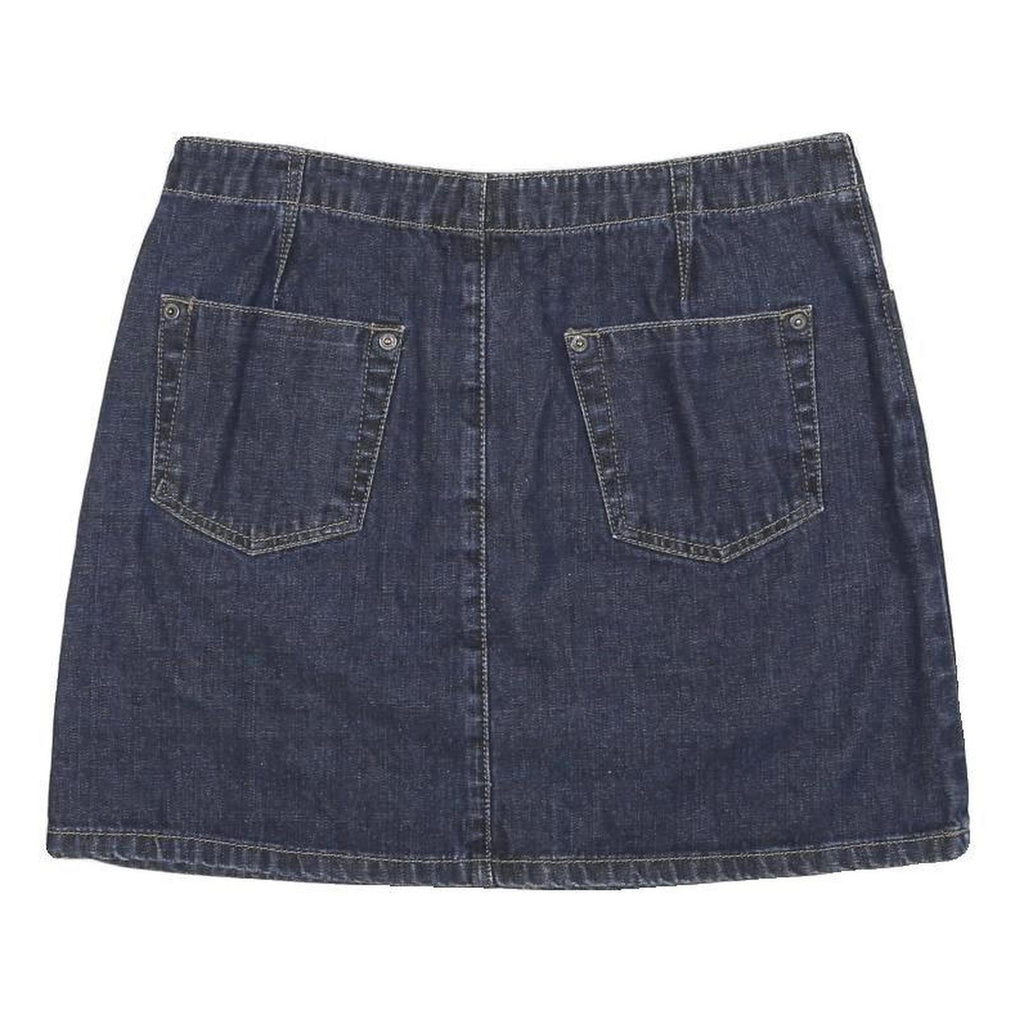 AMERICAN EAGLE Womens Blue Denim Mini Cotton Blend Skirt UK 6 Casual Essential