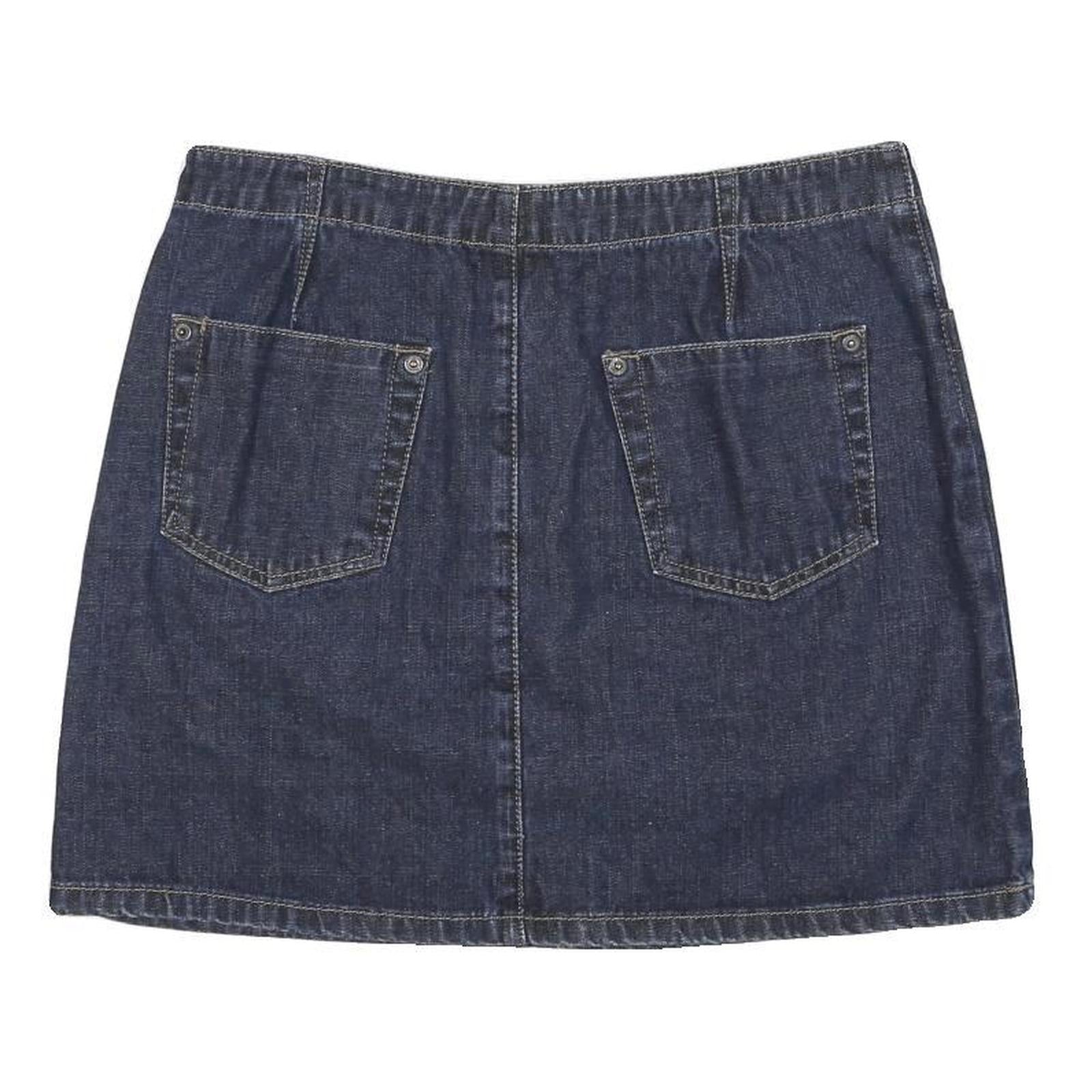 AMERICAN EAGLE Womens Blue Denim Mini Cotton Blend Skirt UK 6 Casual Essential
