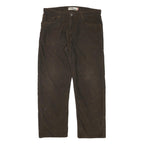 LEVI'S Mens Cotton Blend Brown Regular Straight Trousers W38 L31 Casual Zip