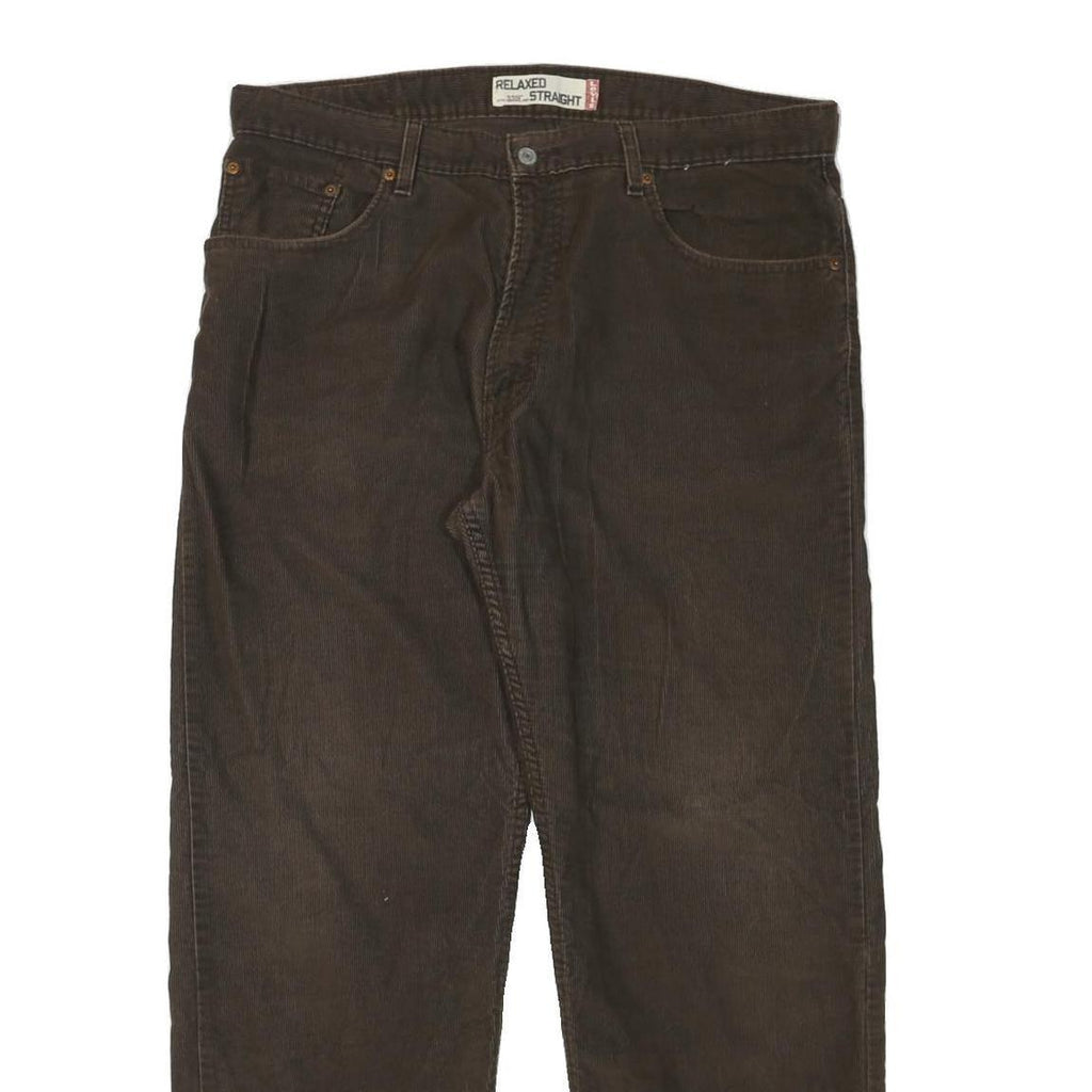 LEVI'S Mens Cotton Blend Brown Regular Straight Trousers W38 L31 Casual Zip