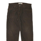 LEVI'S Mens Cotton Blend Brown Regular Straight Trousers W38 L31 Casual Zip
