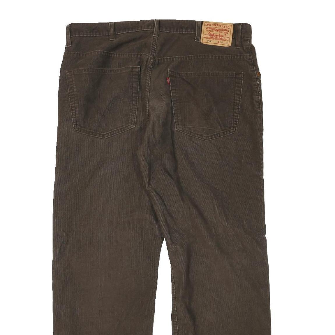 LEVI'S Mens Cotton Blend Brown Regular Straight Trousers W38 L31 Casual Zip