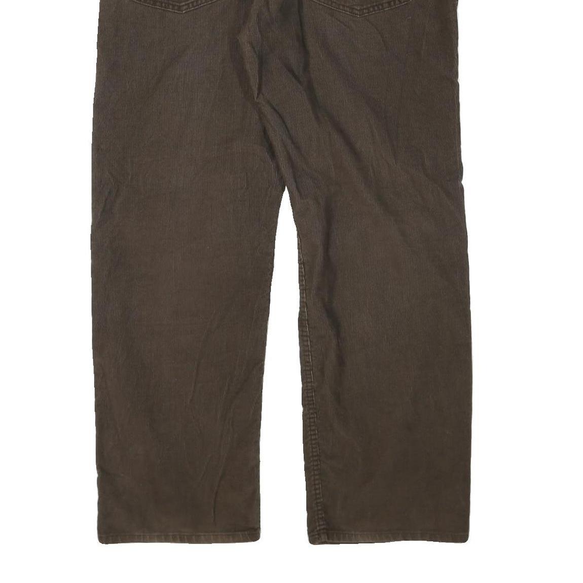 LEVI'S Mens Cotton Blend Brown Regular Straight Trousers W38 L31 Casual Zip