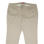 DICKIES Mens Cotton Blend Beige Regular Fit Straight Leg Trousers W46 L31