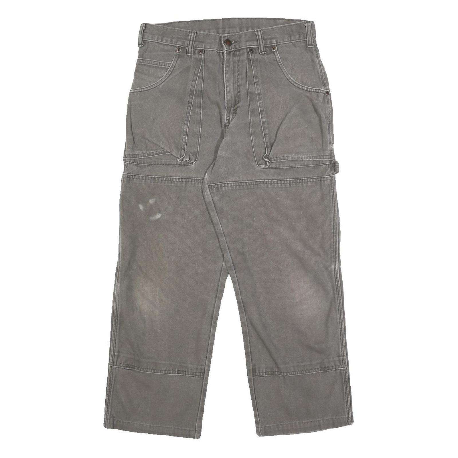 DICKIES Mens Regular Fit Grey Cotton Workwear Trousers W30 L24 Utility