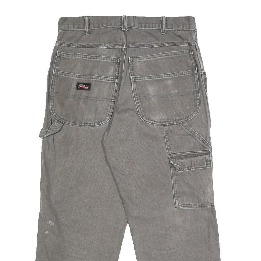 DICKIES Mens Regular Fit Grey Cotton Workwear Trousers W30 L24 Utility