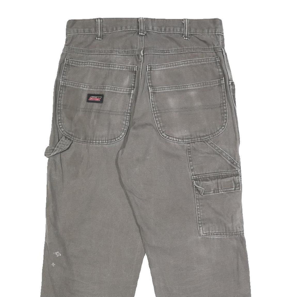 DICKIES Mens Regular Fit Grey Cotton Workwear Trousers W30 L24 Utility